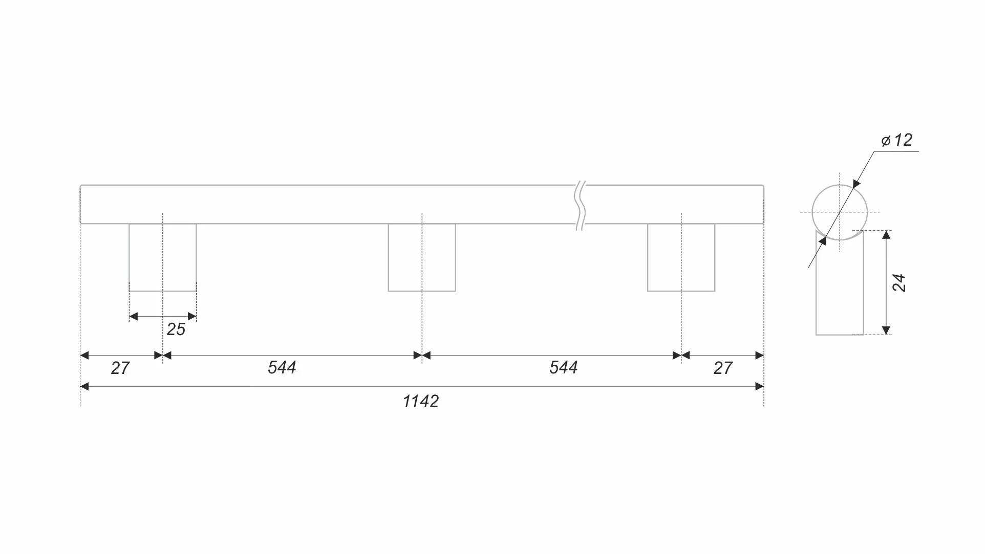 Мебельная ручка ROCK RS325MBSG.5/1088