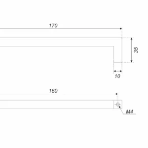 Мебельная ручка QUADRA UP RS143BL.5/160