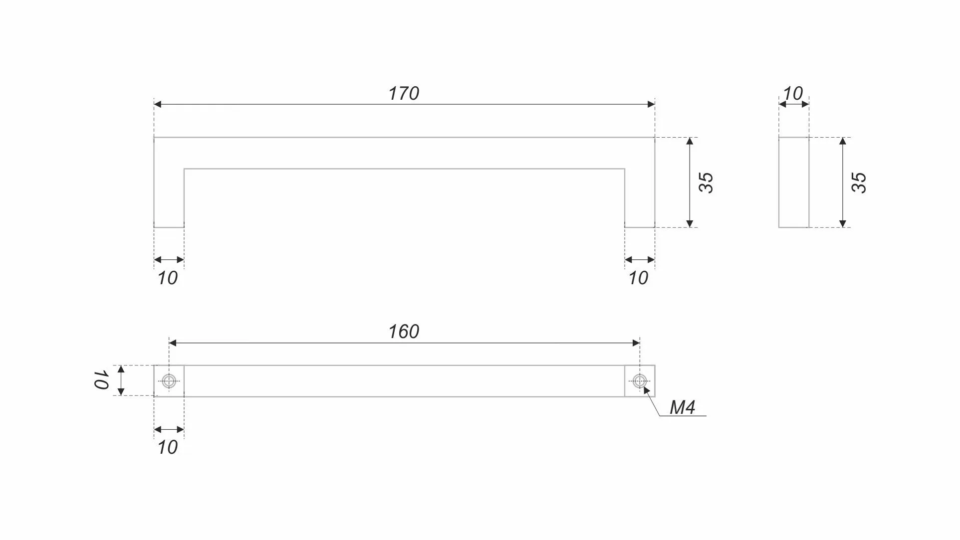 Мебельная ручка QUADRA UP RS143SST.5/160