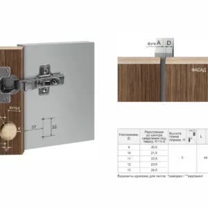 Мебельная петля H301B02/0910/BN