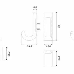 Мебельный крючок UNO K108SC.14