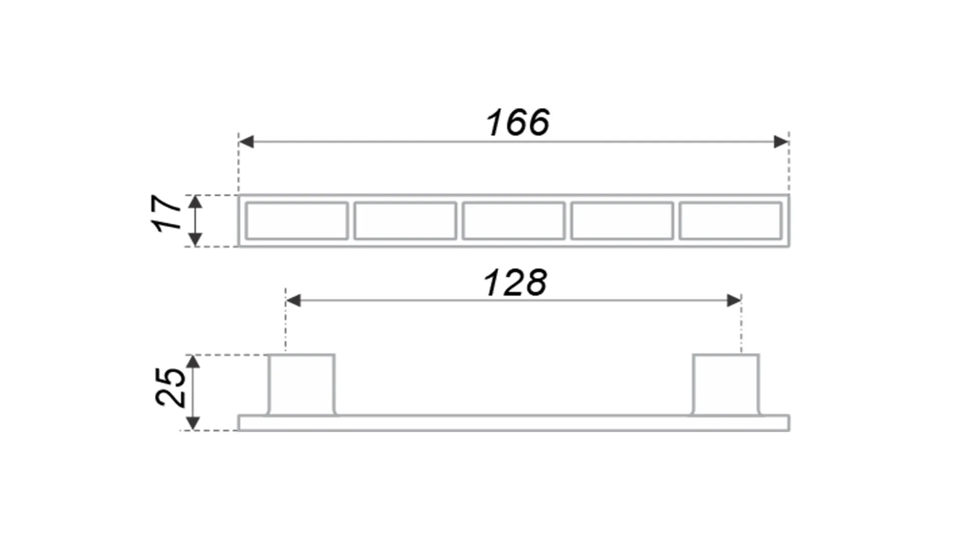 Мебельная ручка PALETTE RS282CP/MC5.4/128