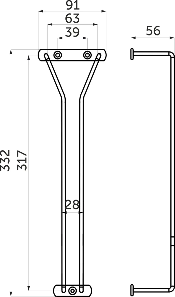 Держатель подвесной для бокалов однорядный, белый AKS