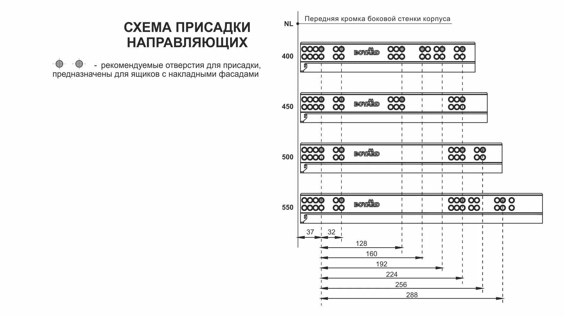Направляющие скрытого монтажа В-Slide DB8885Zn/450