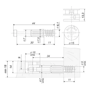 Стяжка B-fix ST01/56/6/RdZn/01
