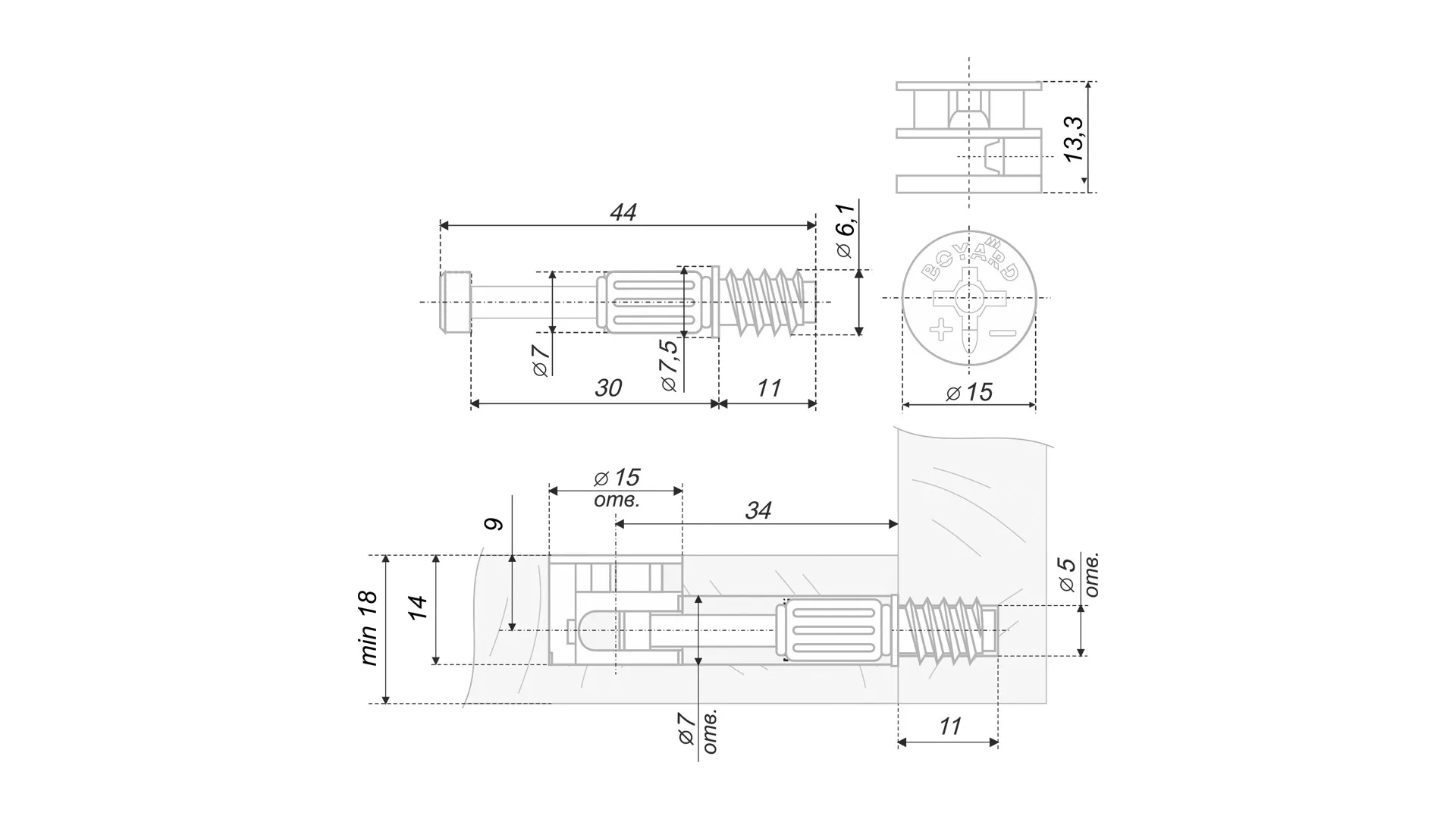 Стяжка B-fix ST01/56/6/RdZn/01