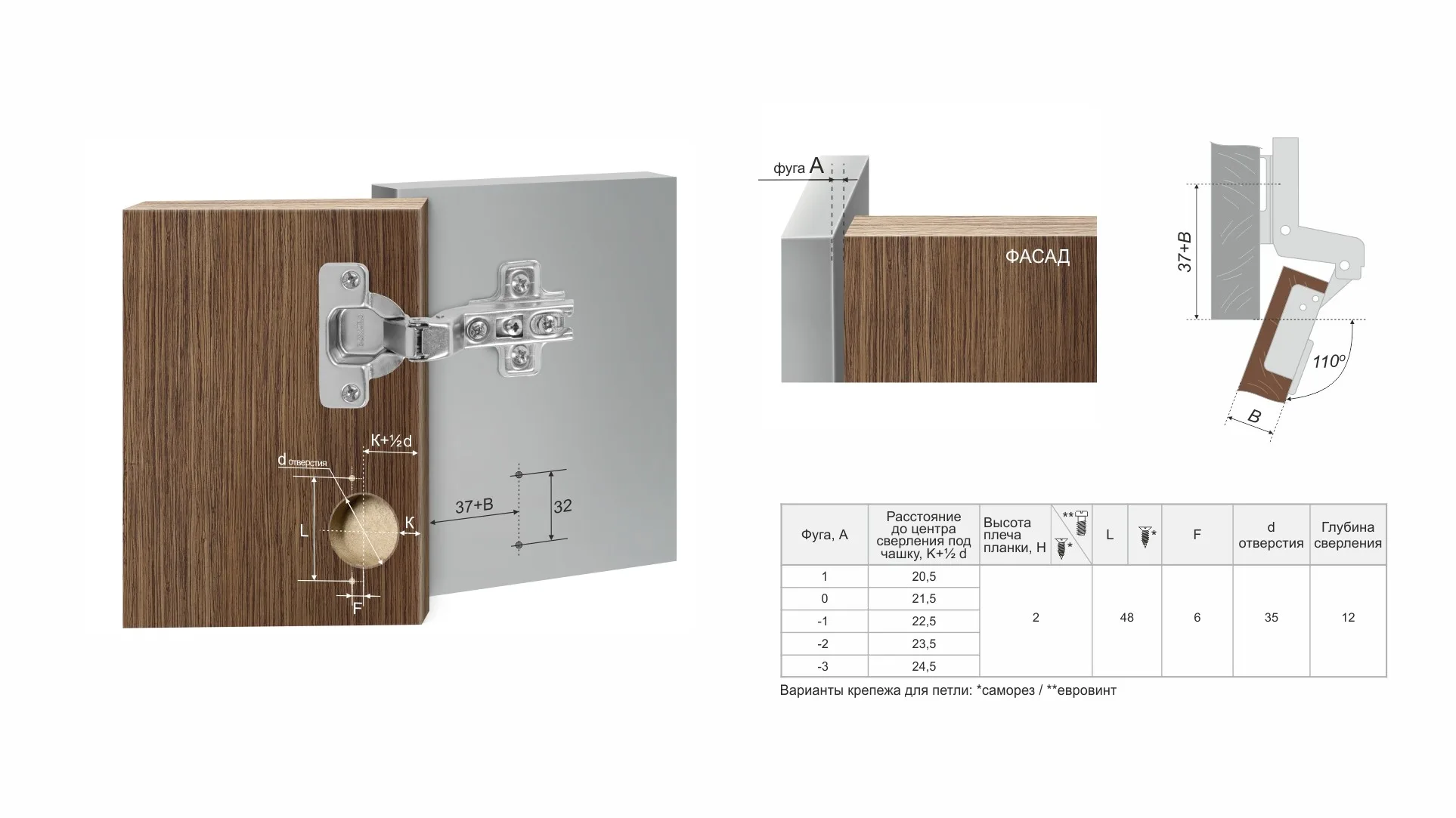 Мебельная петля без пружины LIBERTY H691C02/0112
