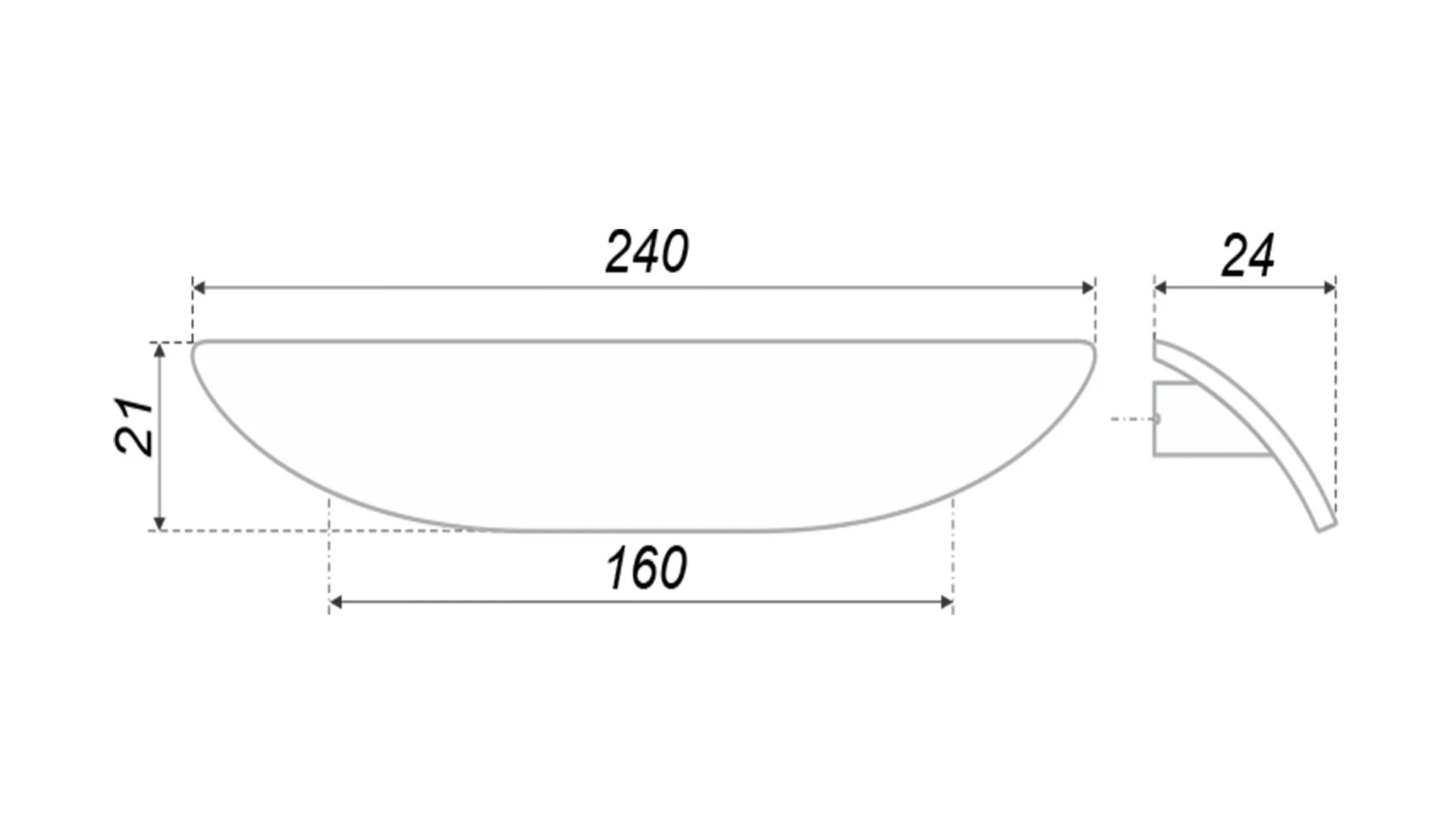 Мебельная ручка SKYLINE RS155HCP.4/160