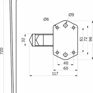 Опора меб. BOND h720, белый муар (1 упак. = 4 шт.) AKS