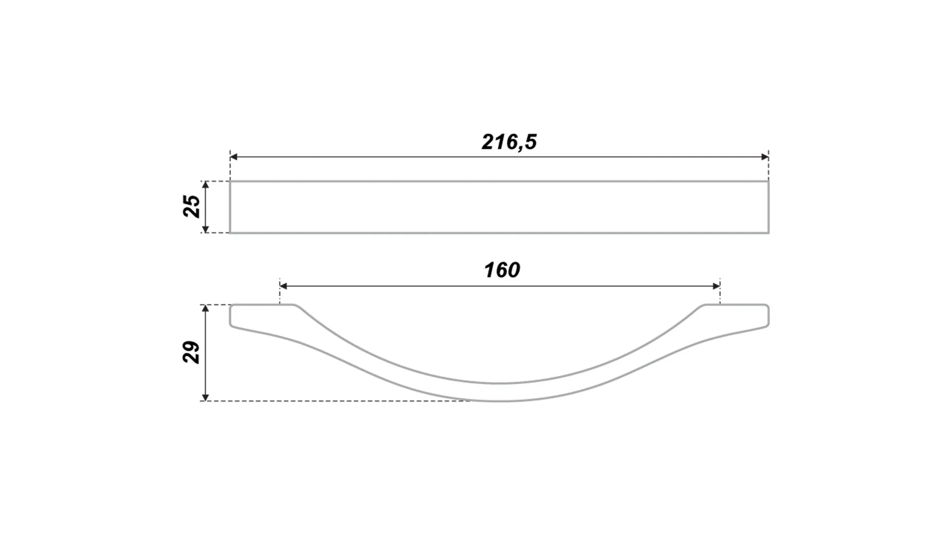 Мебельная ручка RS176CP.4/160
