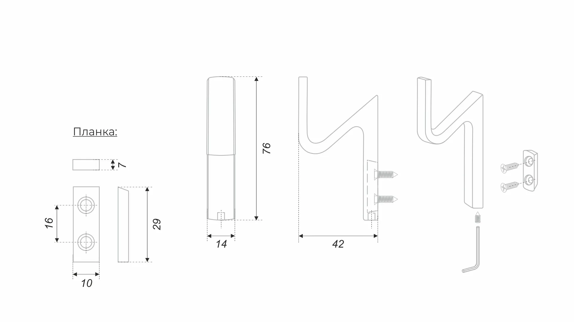 Мебельный крючок ZIGZAG K107BL.13