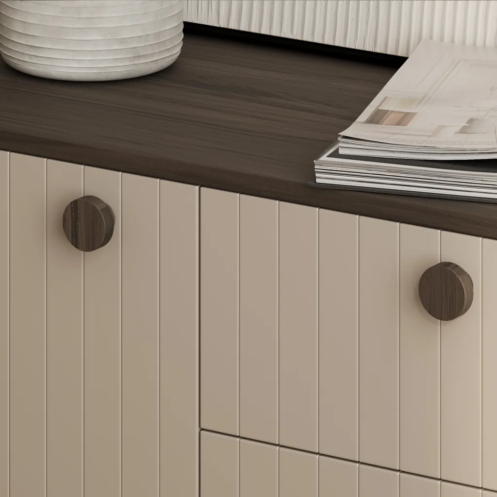 Ручка меб. кнопка деревянная TERRA орех, AKS