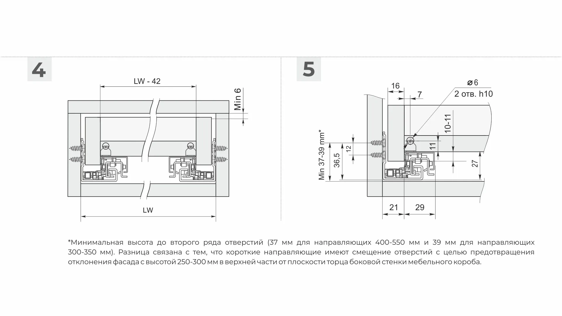 Направляющие скрытого монтажа B-Slide DB8781Zn/250