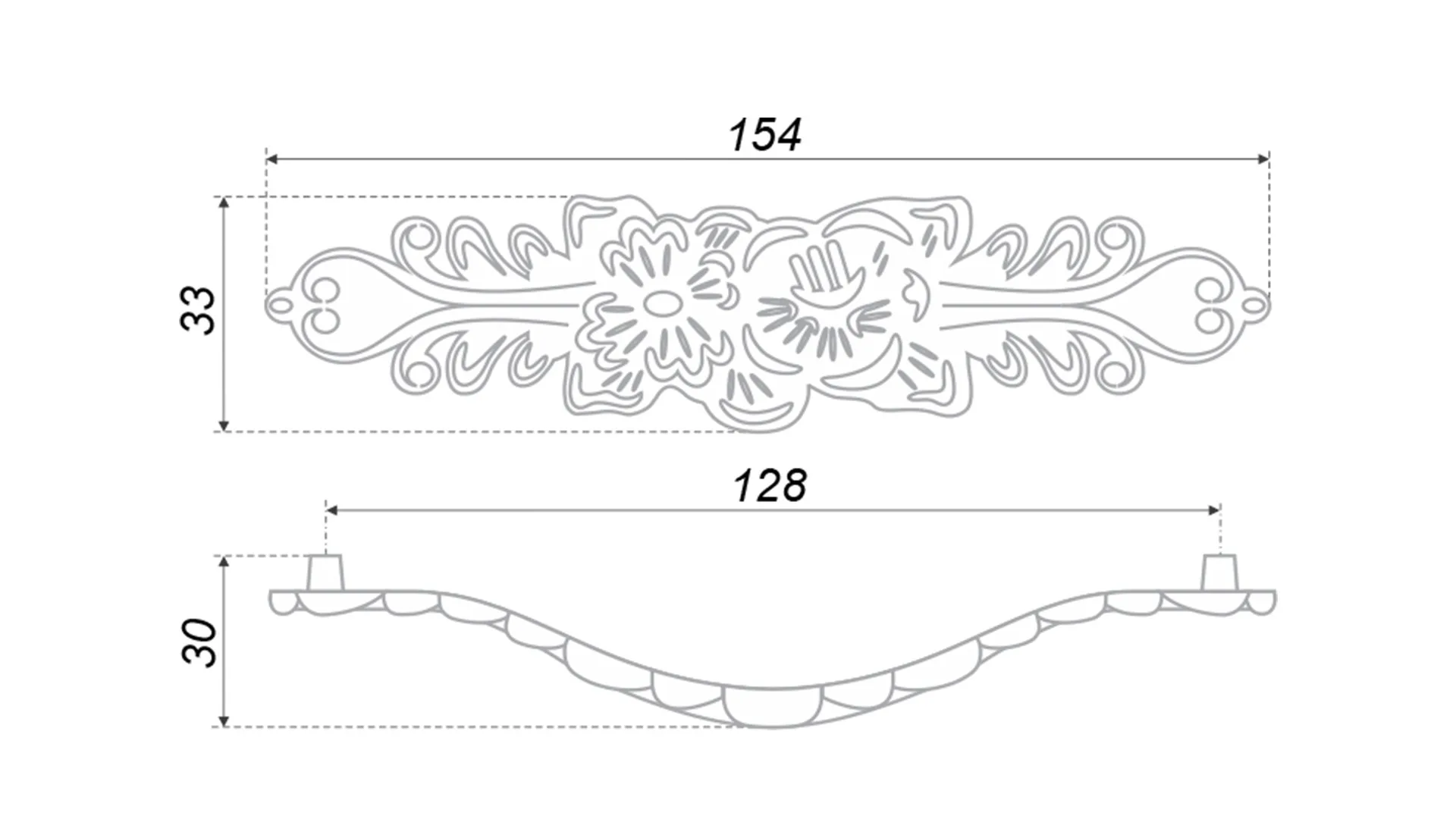 Мебельная ручка LACE RS088CP/W.3/128