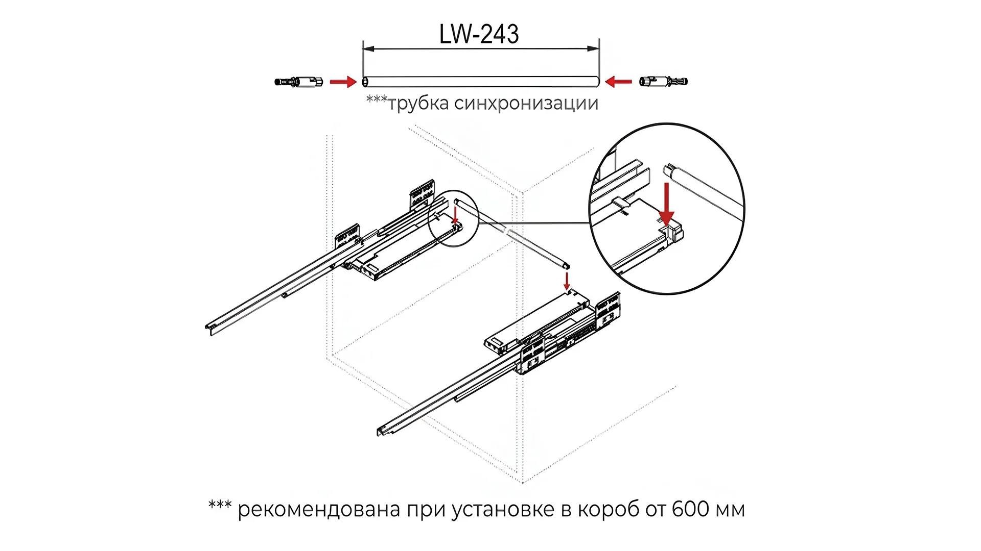 Поворотно-синхронизирующая трубка для СТАРТ PUSH+SOFT SBS12/1500