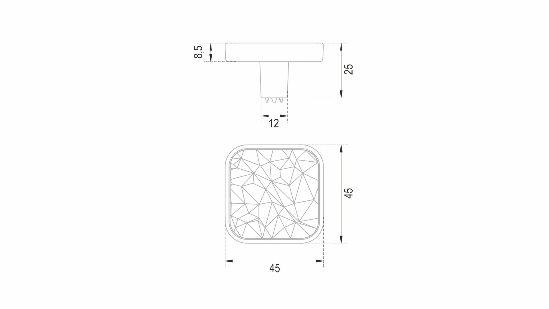 Мебельная ручка CUBO FACTURA RC526GR.1/W