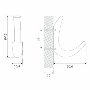Мебельный крючок K206BL.10