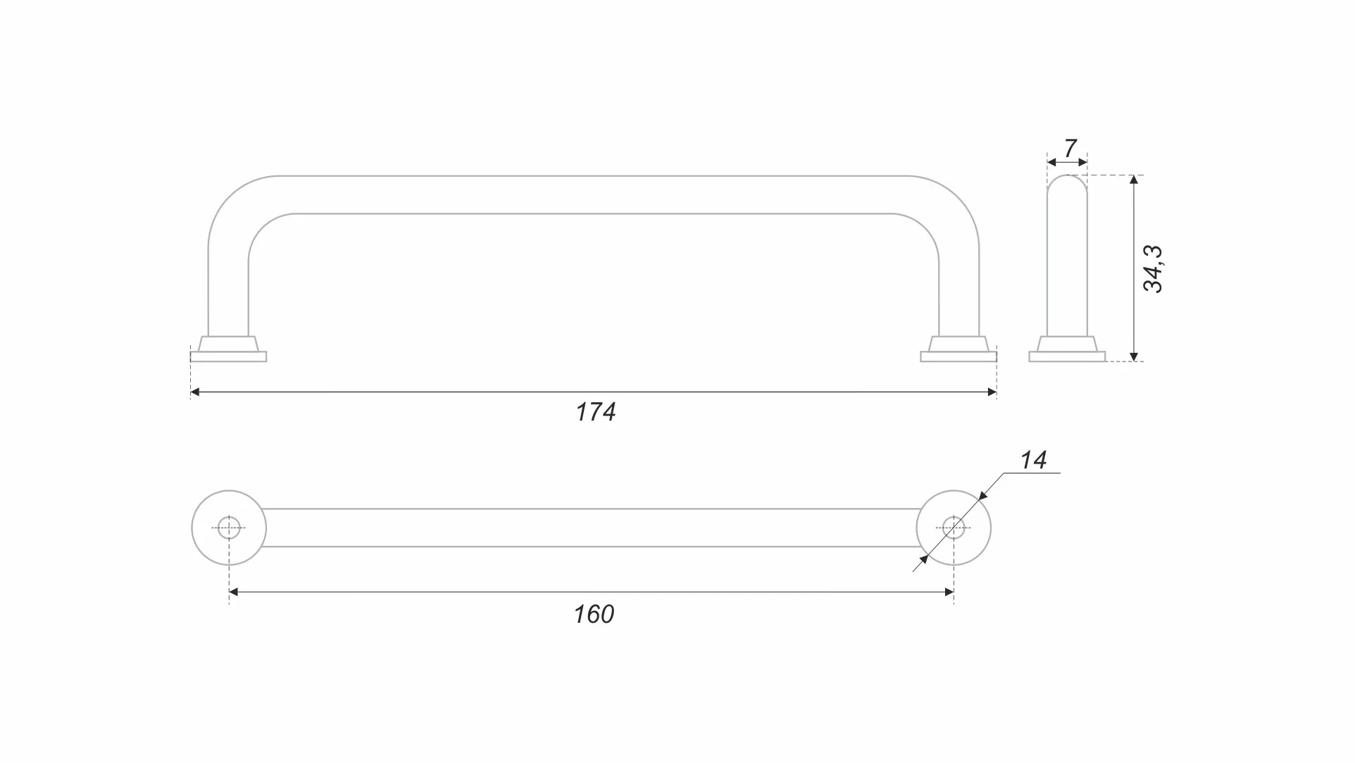 Мебельная ручка NORDIC RS140BN.5/160