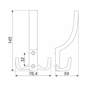 Мебельный крючок ATLANT K305.06GP.6