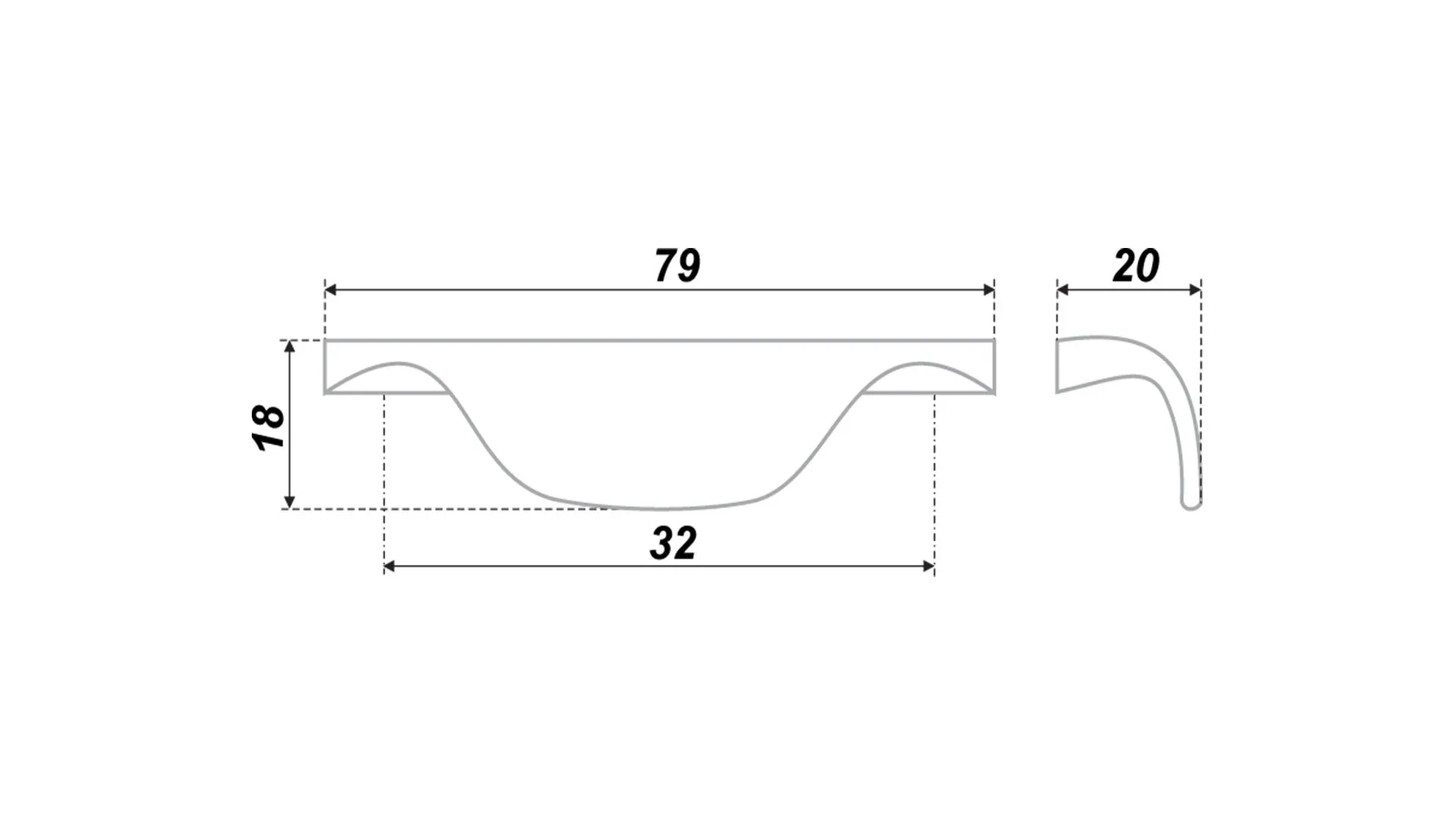 Мебельная ручка RS025CP.3/32