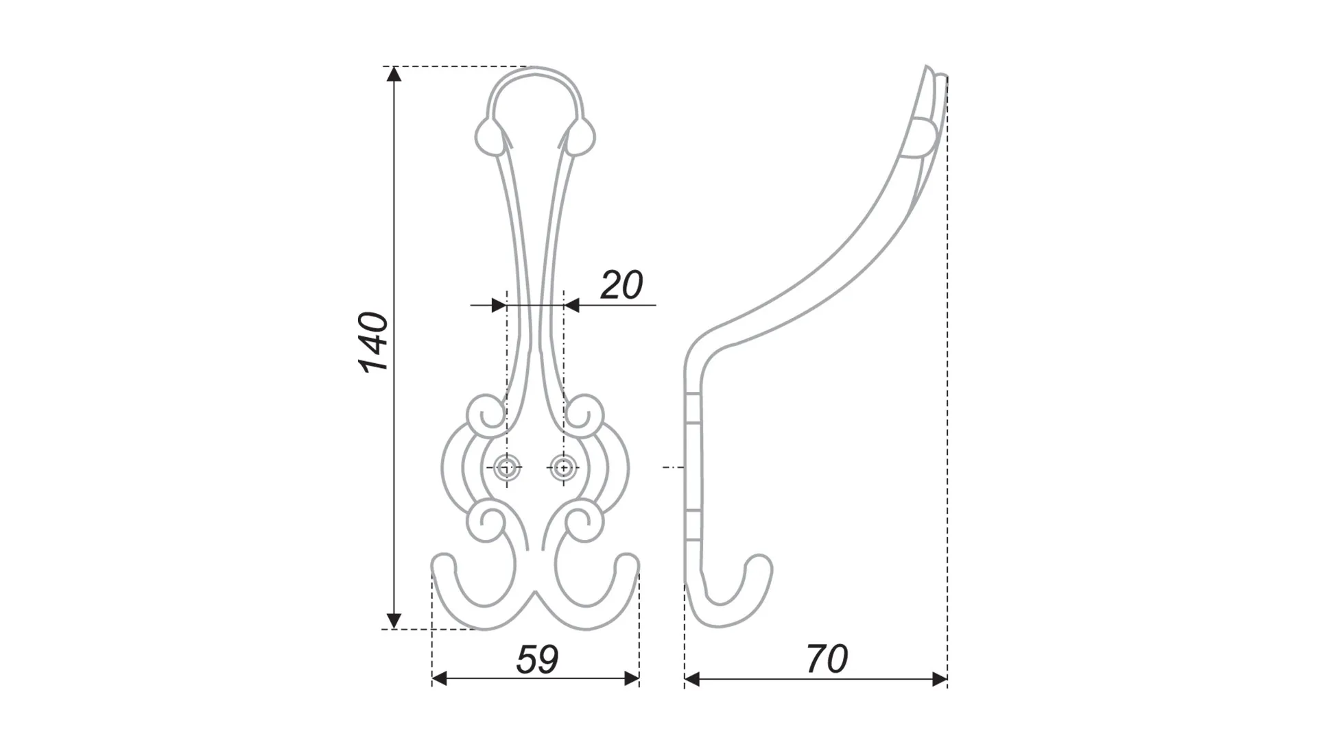 Мебельный крючок K303AB.6