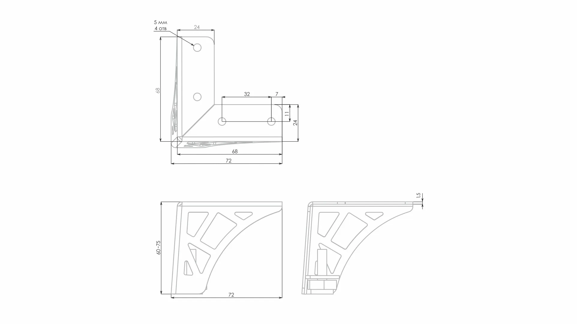 Мебельная опора VISTA N330W.2/60