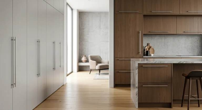 Рейлинговые ручки для кухни и шкафа: особенности, плюсы и выбор