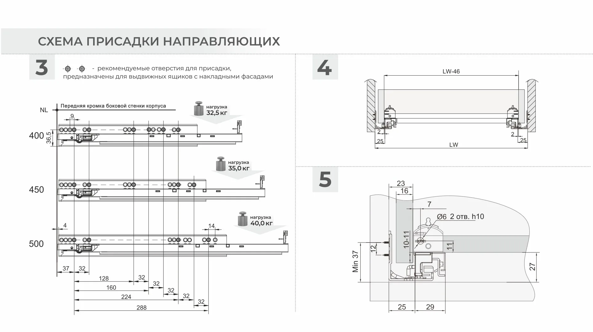 Направляющие скрытого монтажа В-Slide DB9991Zn/400