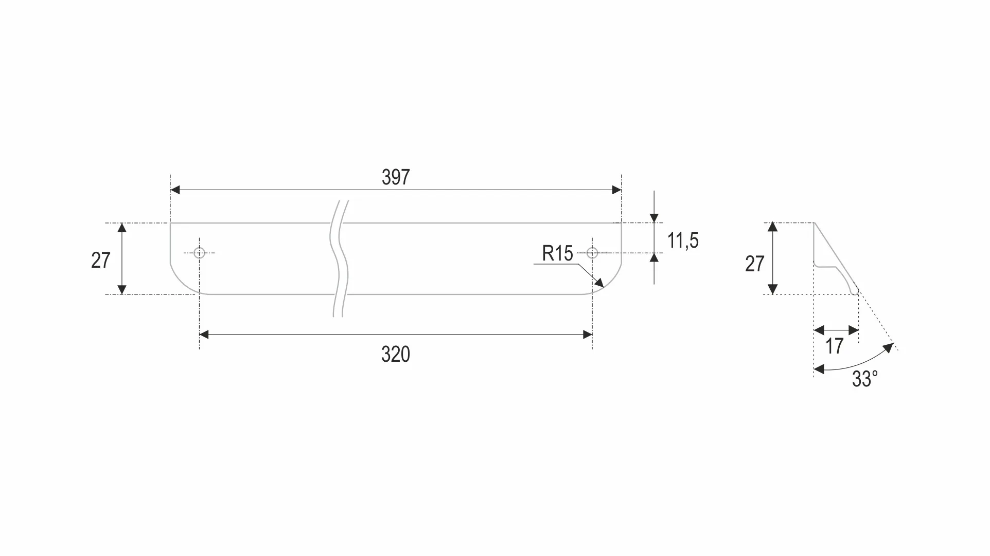 Мебельная ручка TICK RS156SG.3/320