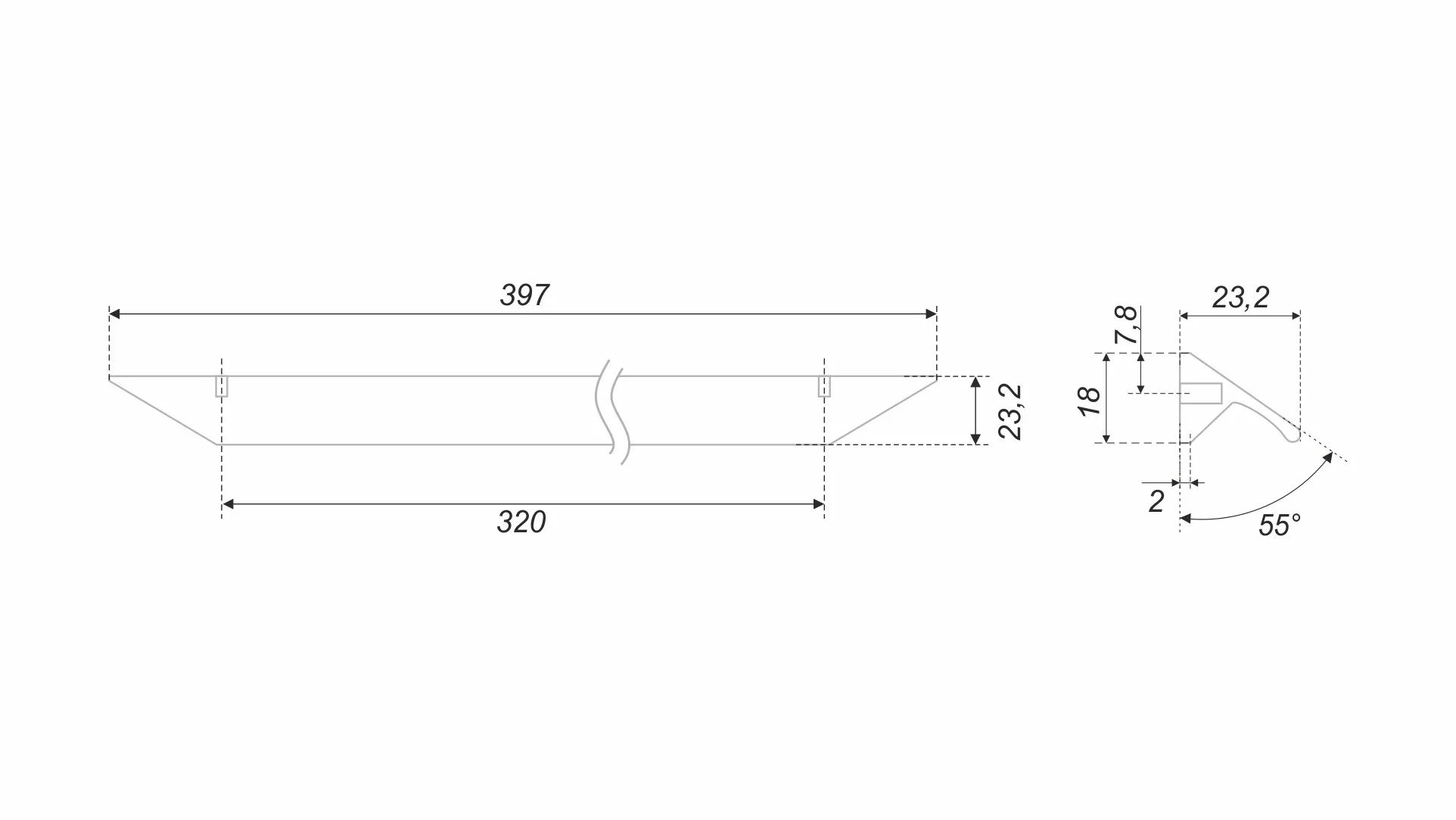 Мебельная ручка RICK RS157BL.3/320