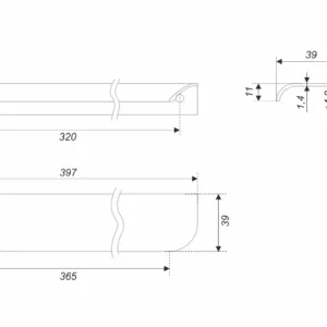 Мебельная ручка MONTE 2.0 RT810BL.1/320/400
