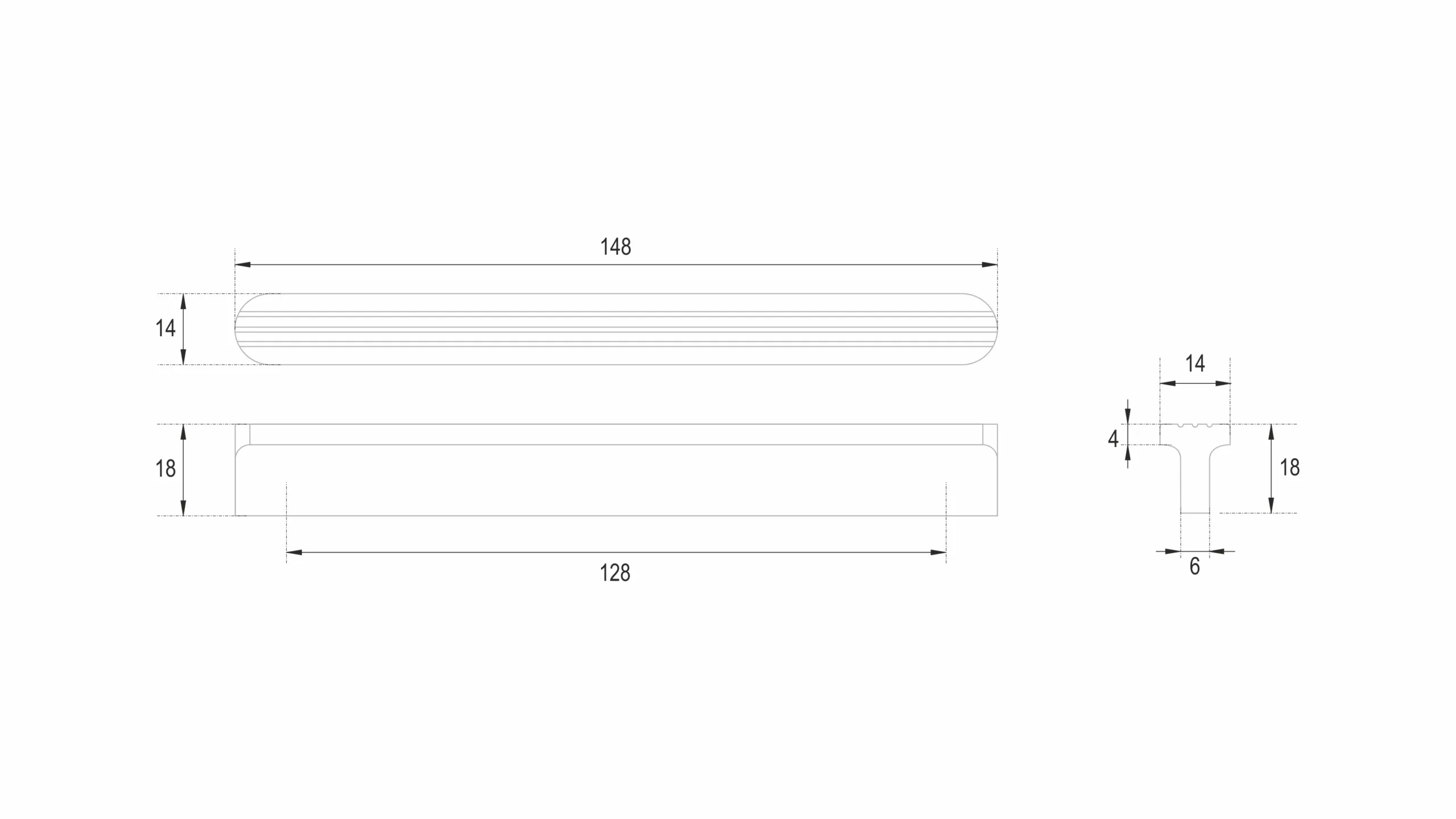 Мебельная ручка SHELL RS064BL.4/128