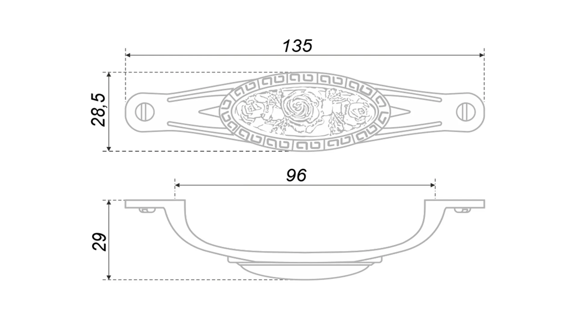 Мебельная ручка ISABEL RS435BAB.4/96
