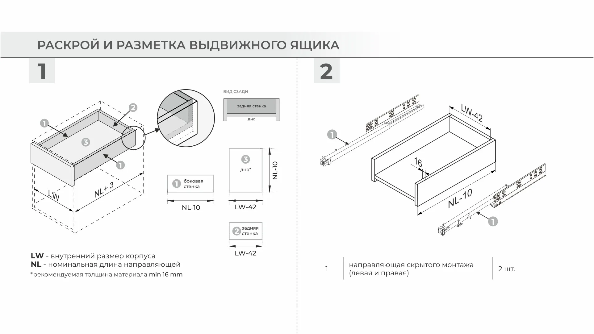 Направляющие скрытого монтажа B-Slide DB8784Zn/270