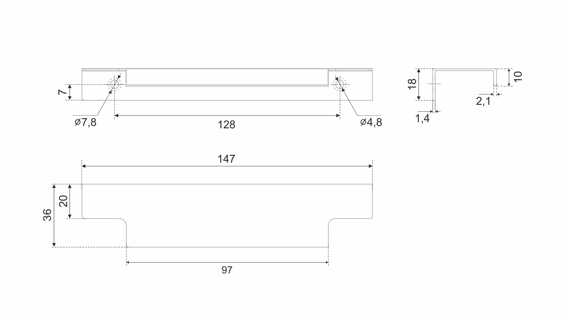 Мебельная ручка RAY 2.0 RT809BL.1/128/150