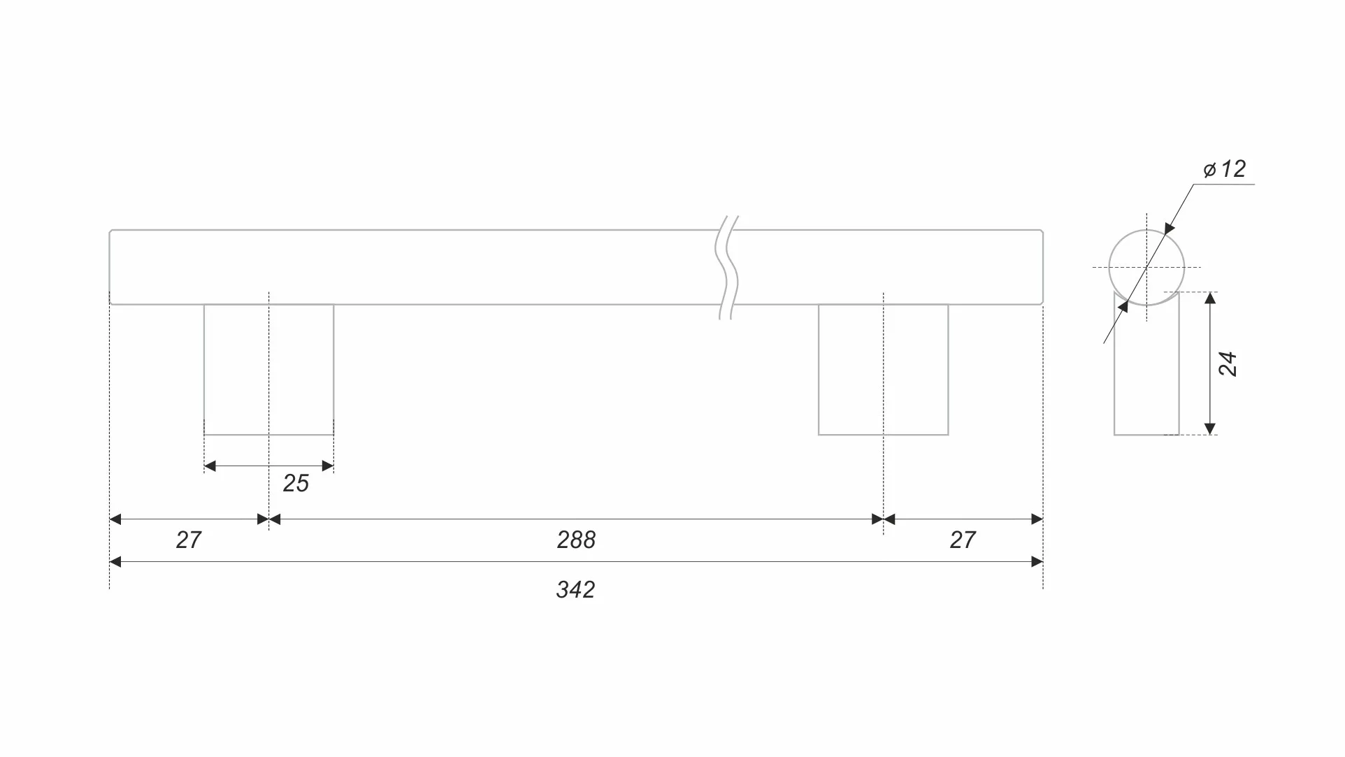 Мебельная ручка ROCK RS325SC.5/288
