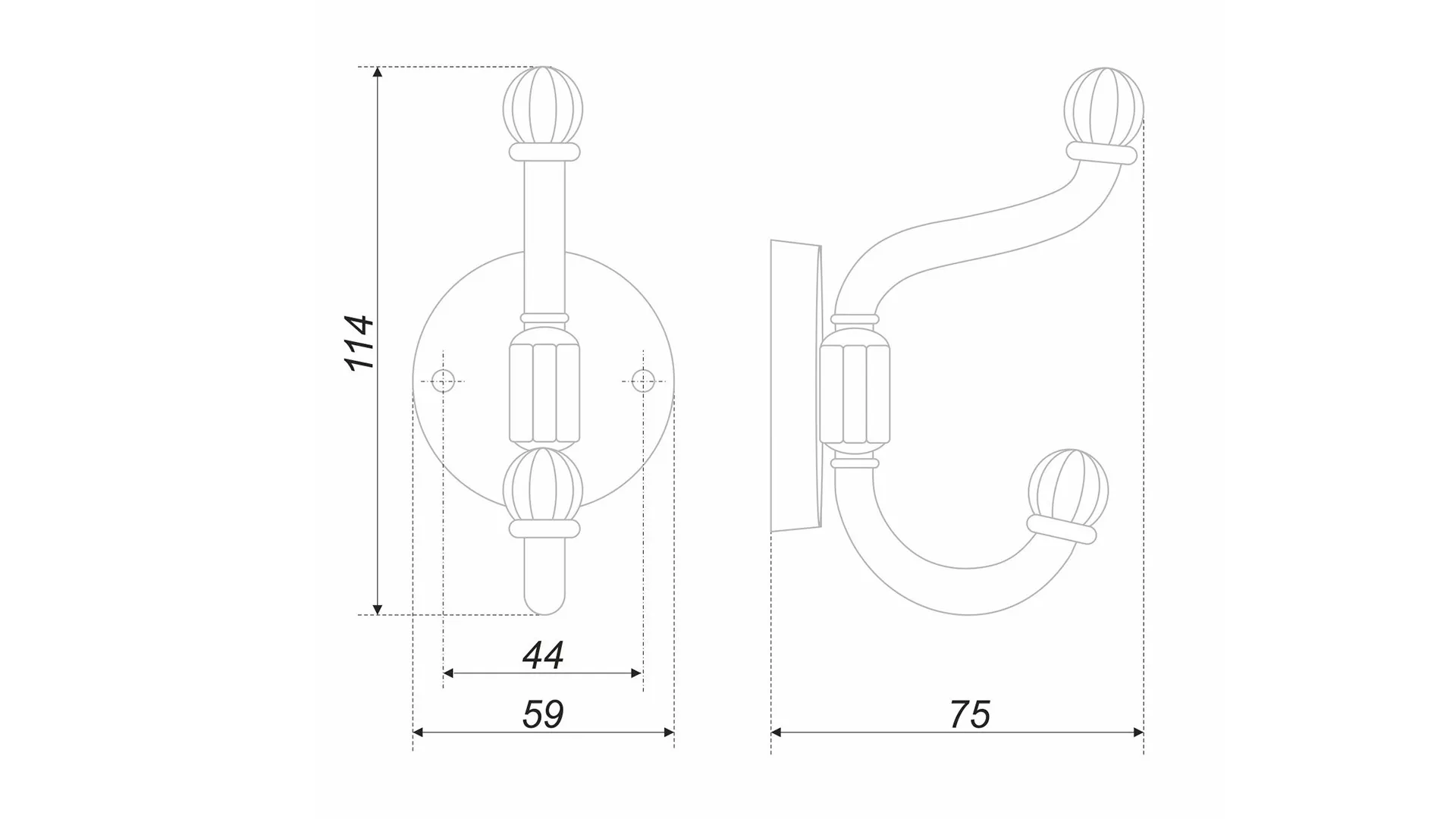 Мебельный крючок PRINCESS K213BL.6