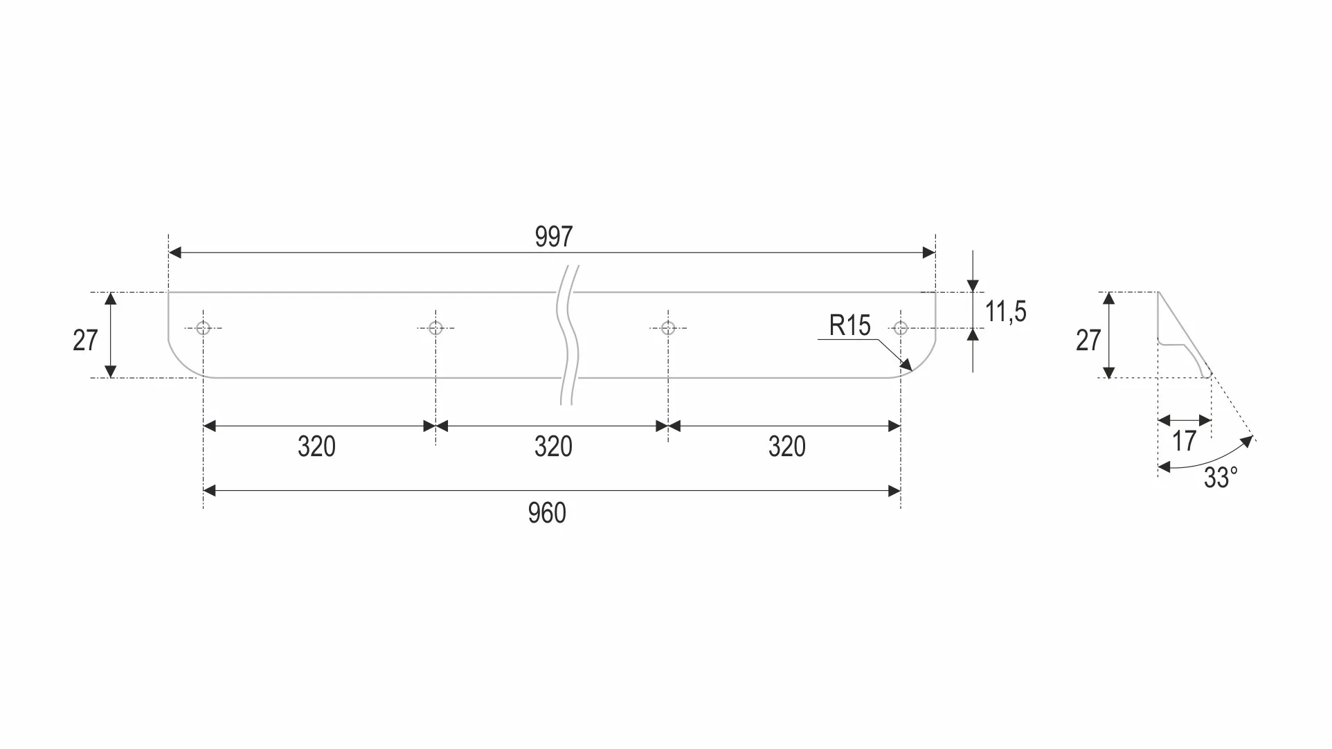 Мебельная ручка TICK RS156SG.3/960