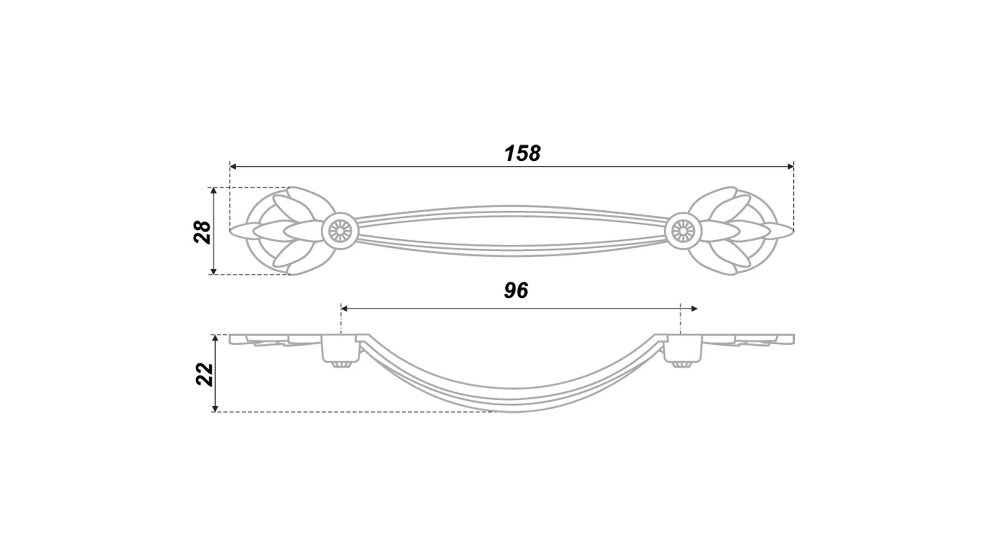 Мебельная ручка RS418BAB.4/96