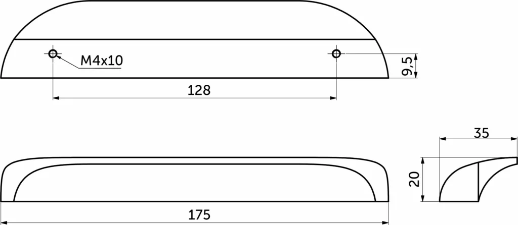 Ручка меб. скоба деревянная LIANA 128 орех, AKS