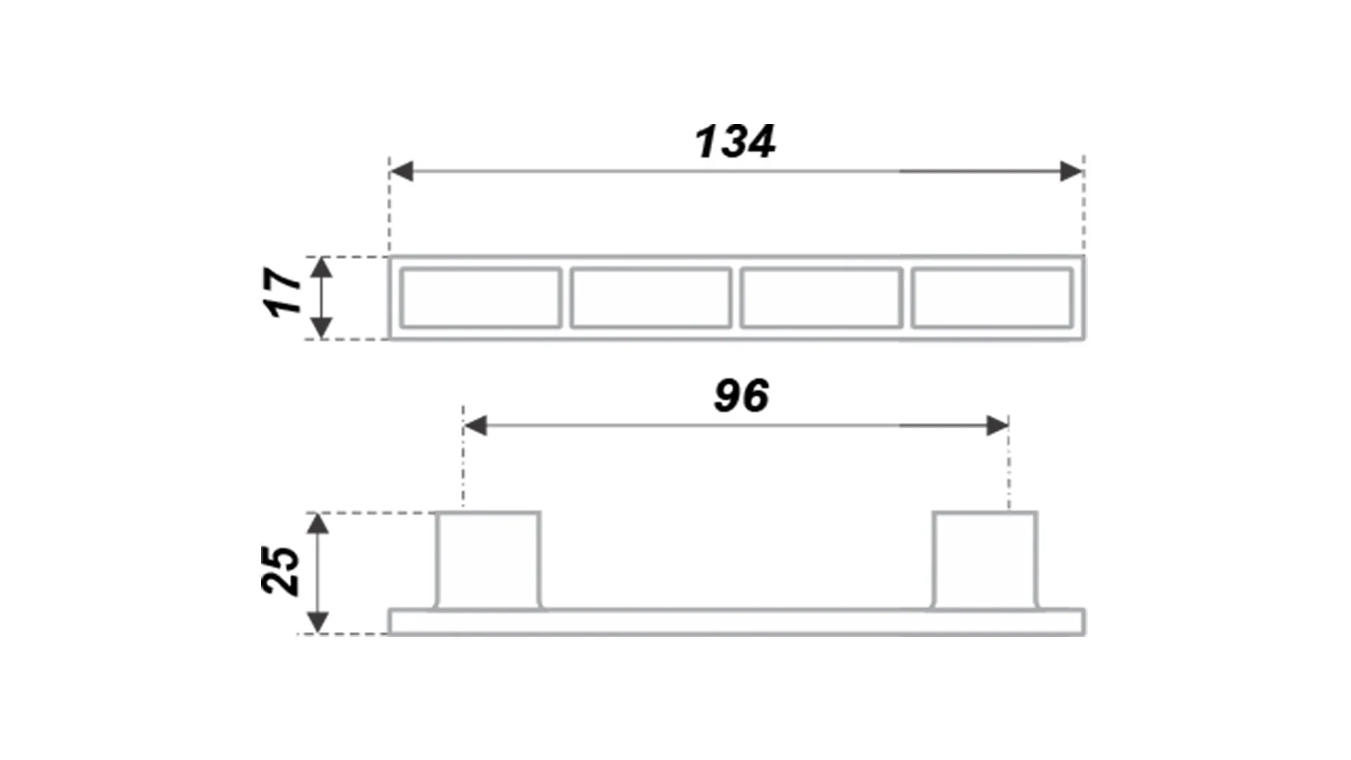 Мебельная ручка PALETTE RS282CP/MC4.4/96