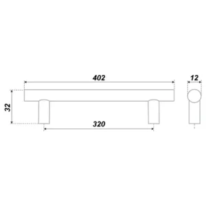 Мебельная ручка RR002BL.5/320