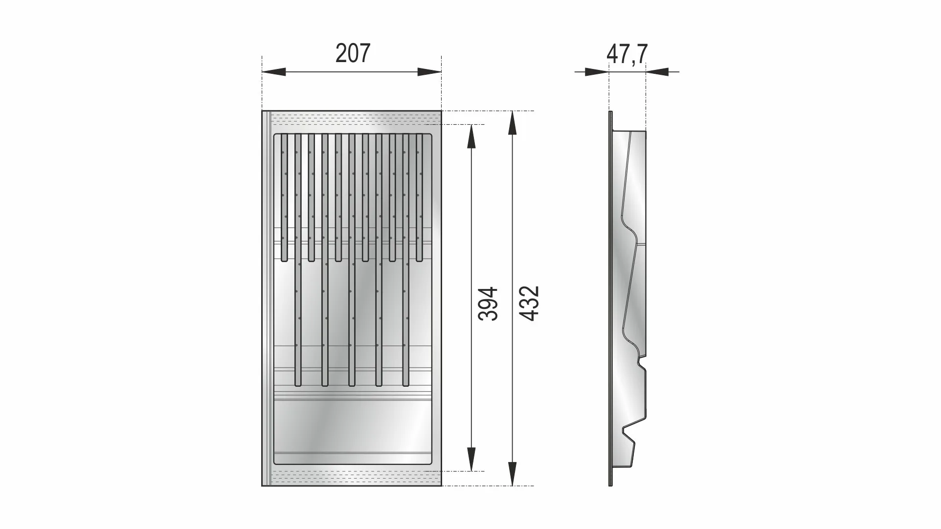 Блок для ножей BLӦKI PC15/W/206x430