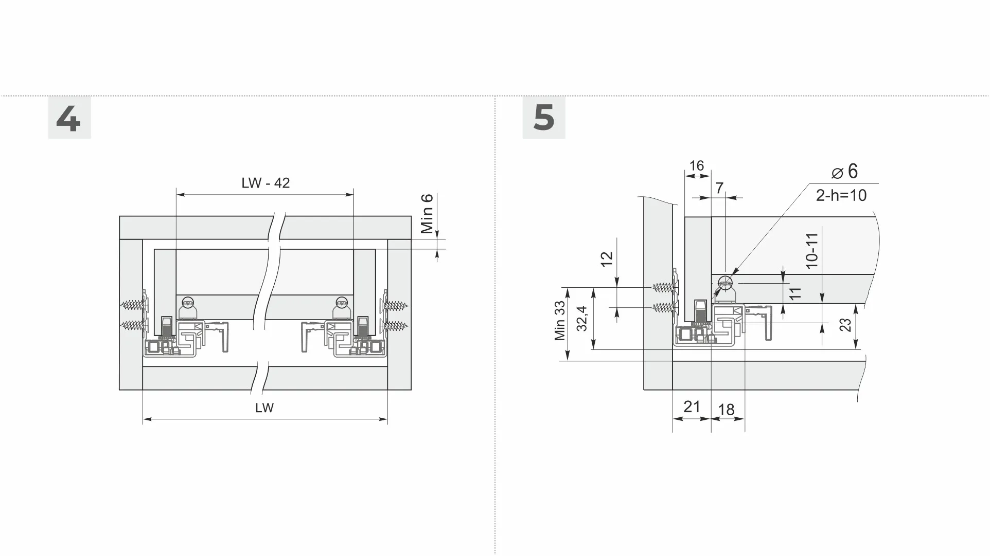 Направляющие скрытого монтажа B-Slide DB8784Zn/270