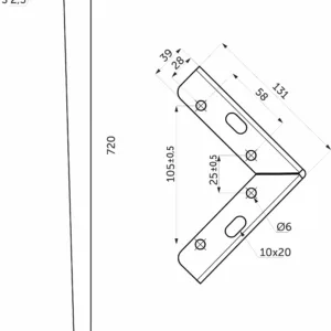 Опора меб. HELLY h720, белый муар (1 упак. = 4 шт.) AKS