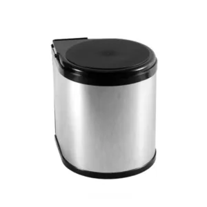 Мусорный контейнер (14LT) с откидной крышкой, хром/черный AKS