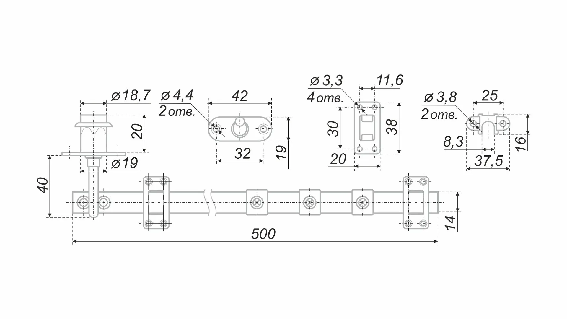Мебельный замок Z409CP.4/500