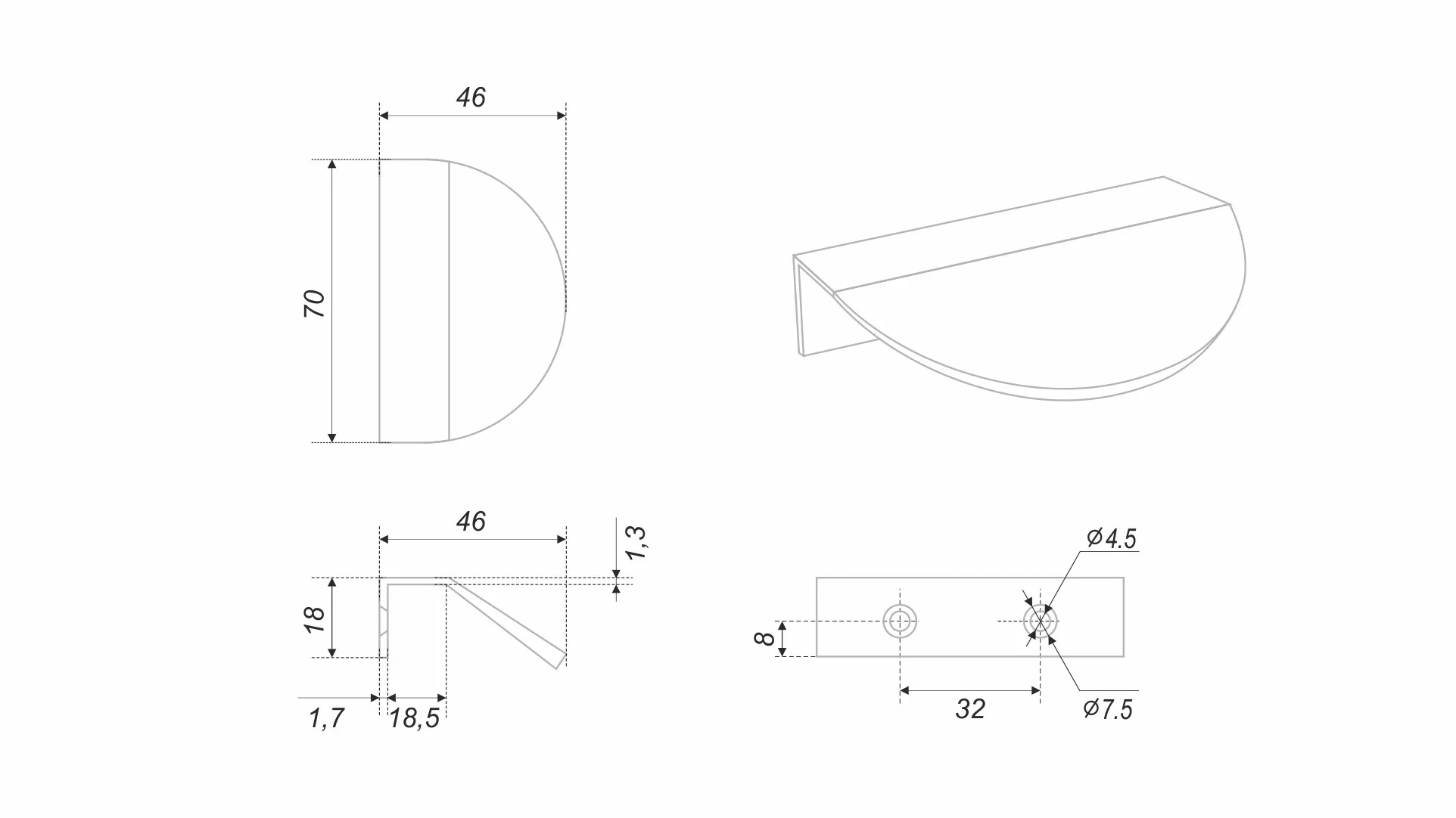 Мебельная ручка VIVA RT012W.1/32