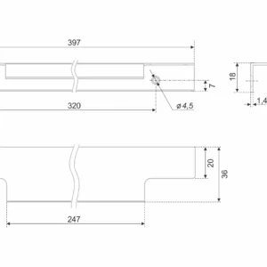 Мебельная ручка RAY RT109BSG.1/000/400