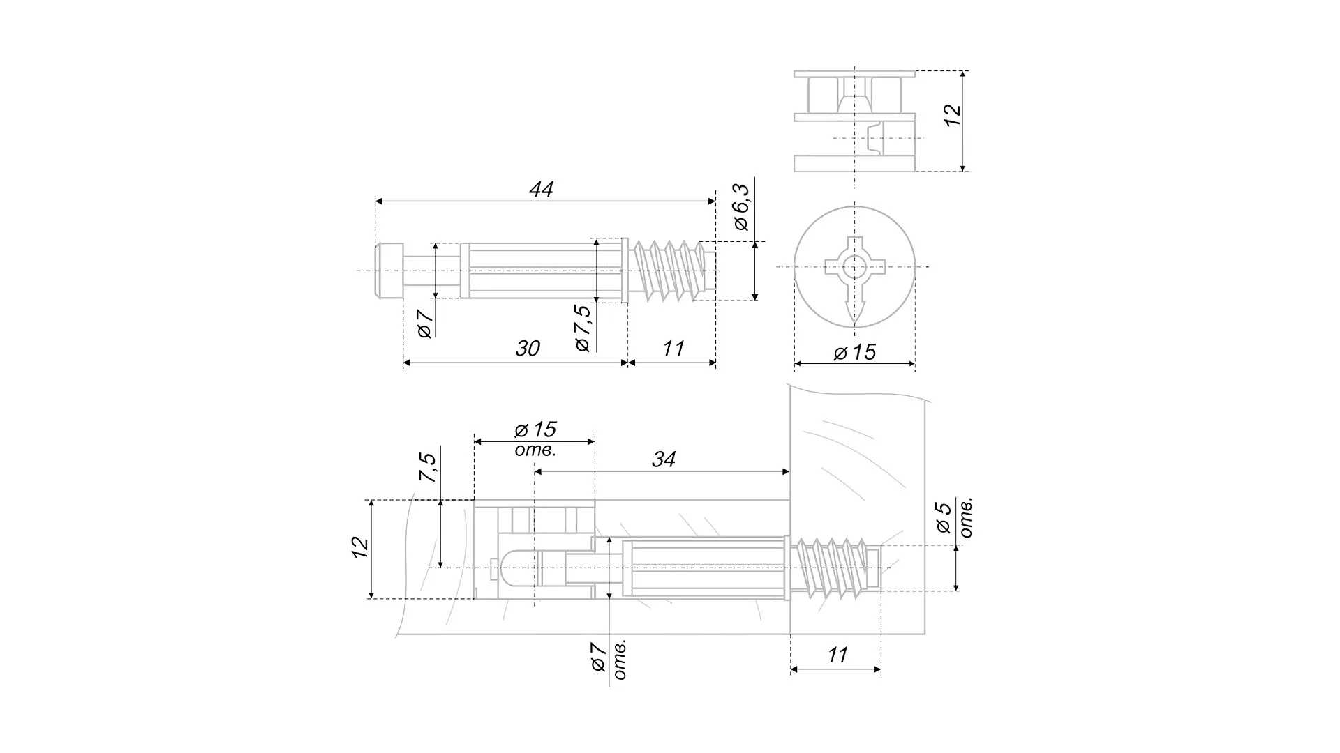 Стяжка B-fix ST01/51/6/RdZn/01